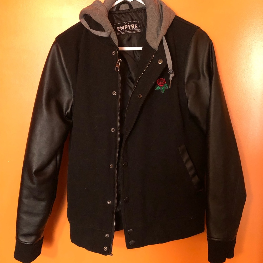 Hooded Rose Leather Jacket